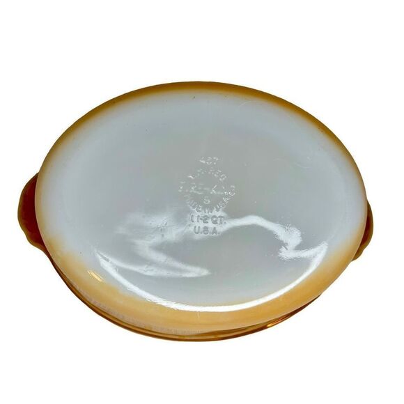 Vintage Pyrex FIRE KING Peach Lusterware 1-1/2 Qt. Casserole Dish #467 READ - Picture 2 of 16